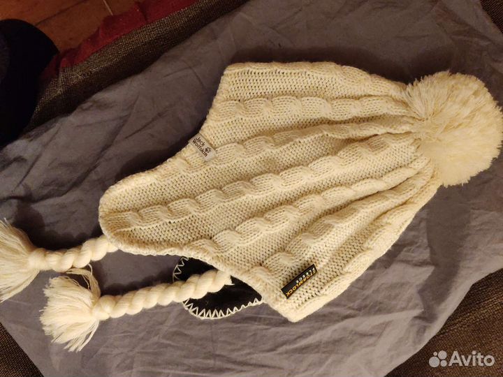 Jack Wolfskin шапка женская вязаная с ушками S