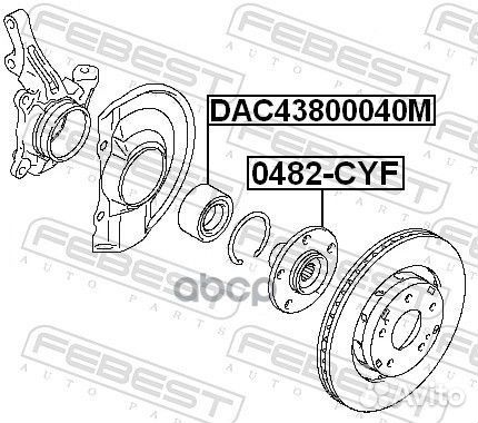 Ступица колеса перед прав/лев 0482CYF Febest