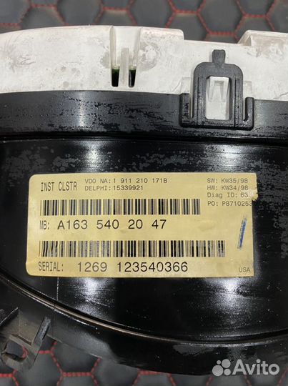 Щиток приборов Mercedes W163