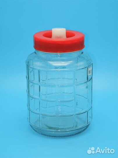 Банка стеклянная с гидрозатвором 8 литров