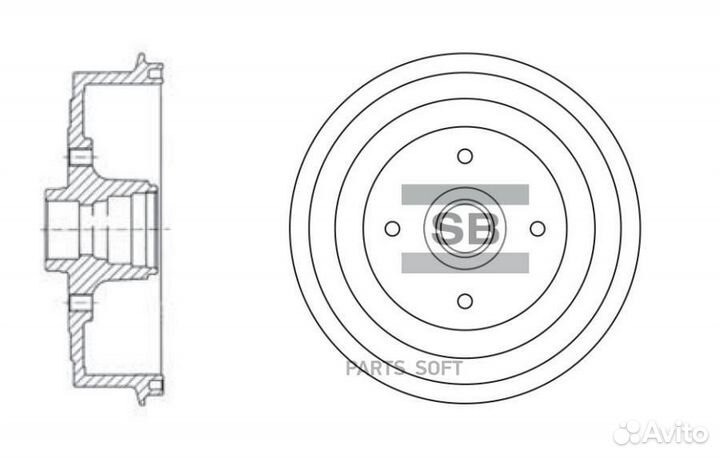 Sangsin brake SD3036 Барабан тормозной daewoo lano