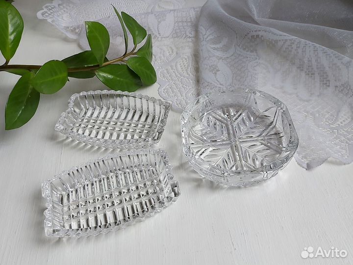 Хрустальная селедочница хрустальная пепельница