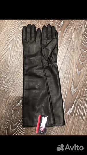 Перчатки жен. длинные. Кожа