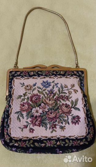 Винтажная сумочка из гобелена винтаж 50 -60-70 х г