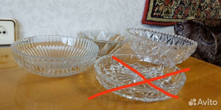 Граненые стаканы,салатники и сахарницы времён СССР