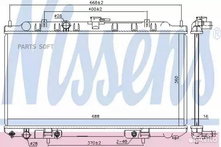 Радиатор охлаждения двс nissan almera (2000) 1.8