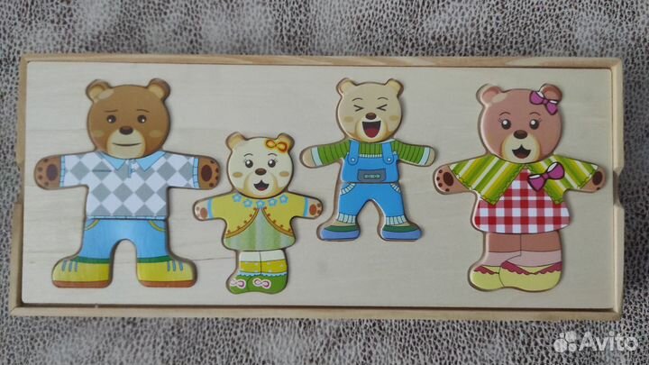 Пазл вкладыш мишки