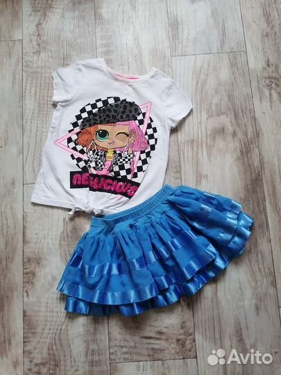 Пакет одежды на девочку 98 104 110