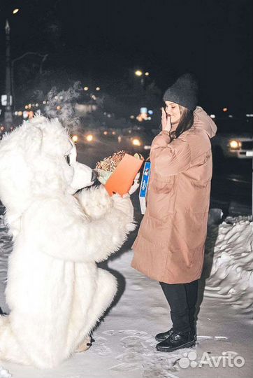 Мишка Умка аниматор большой медведь поздравление