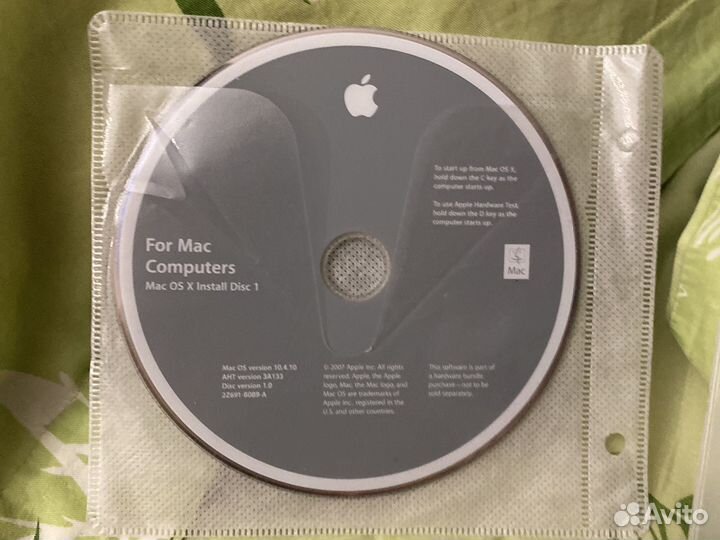 Mac OS install dvd disc
