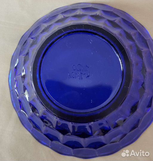 Ваза для фруктов цветное стекло СССР