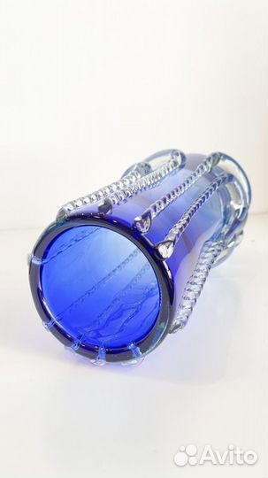 Ваза Ожерелье Бердников цветное стекло СССР винтаж