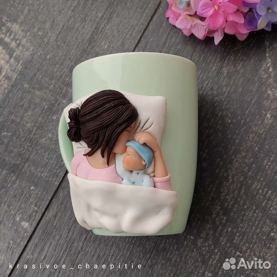 Кружка с декором. Полимерная глина