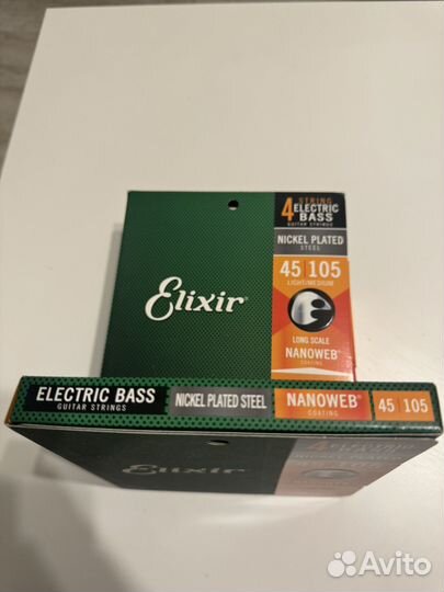 Струны для бас гитары Elixir Nickel Plated 45-105