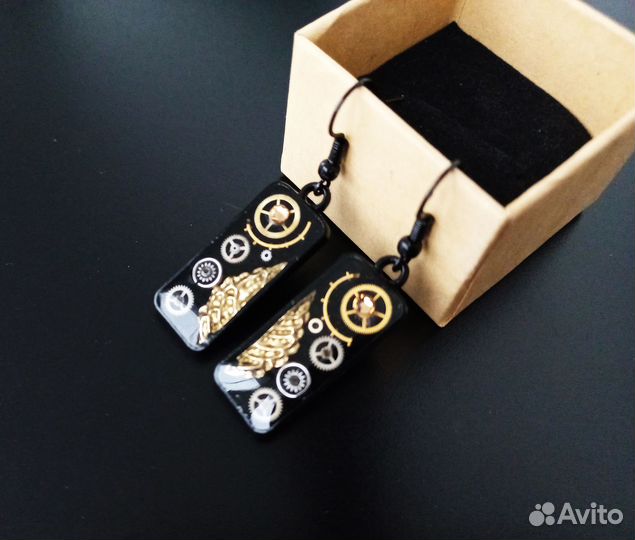 Креативный подарок серьги в стиле стимпанк