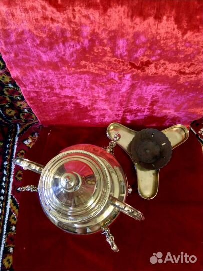 Антикварная бульотка с 3 кранами, Англия