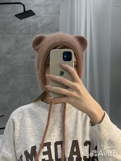 Чепчик с ушками мишки / шапка с ушками