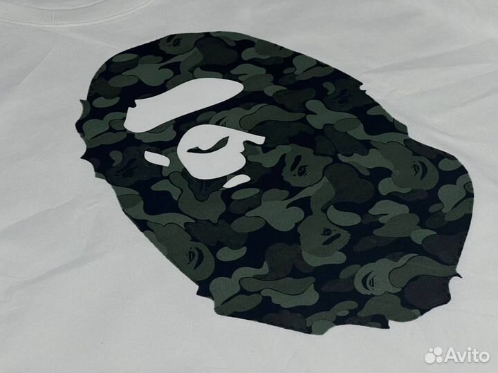 Хлопковая футболка bape BIG head APE