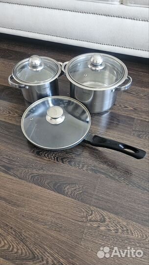Кастрюли 2 шт и сковорода matissa