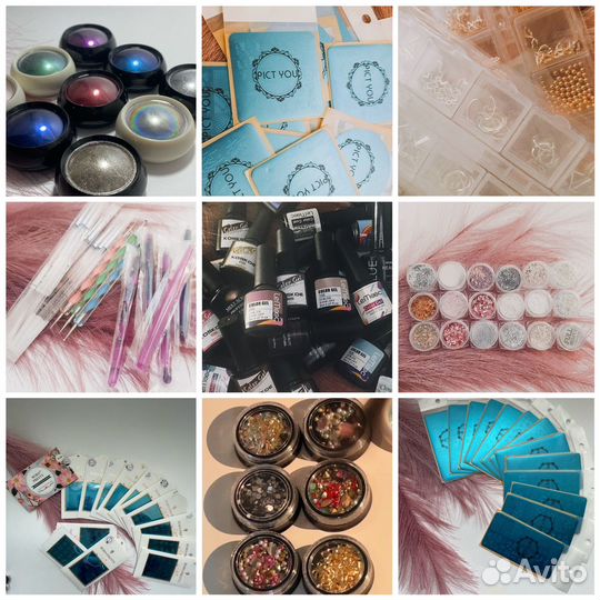 Все для дизайна ногтей поталь, стразы, гель-лак