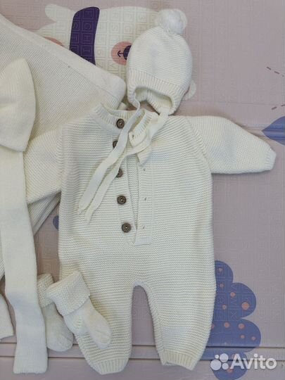 Вязаный комплект на выписку 56-62