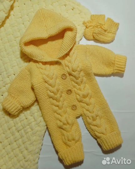 Вязанный комбез 0-3месяца