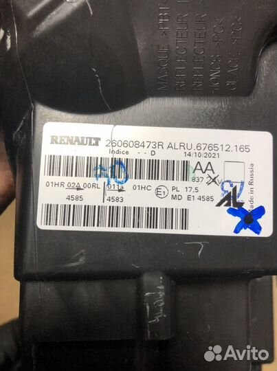 Фара renault duster 2021