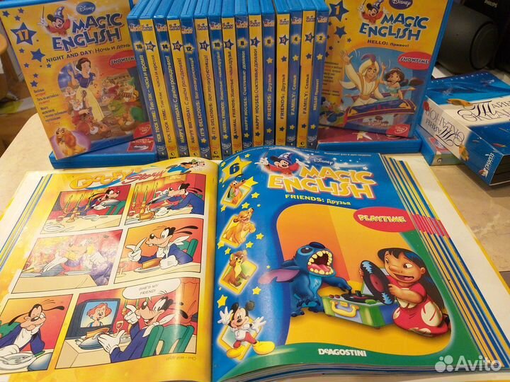 Magic English Disney DVD+Журналы+словарь+наклейки