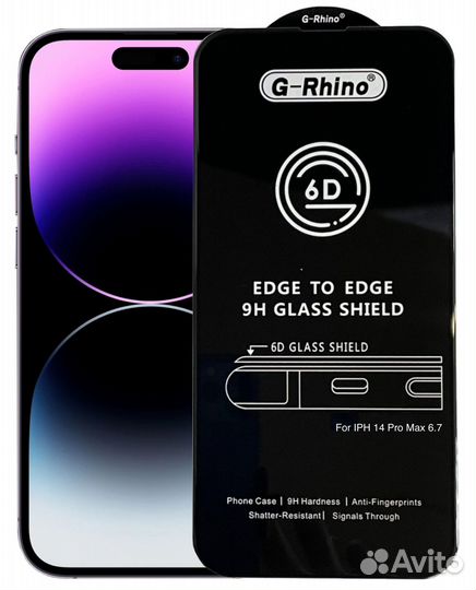 Защитное стекло iPhone 14 Pro (6D) G - Rhino