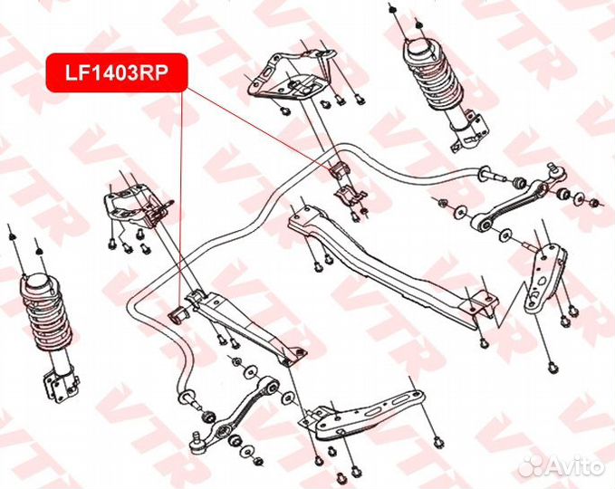Полиуретановая втулка стабилизатора передней подве