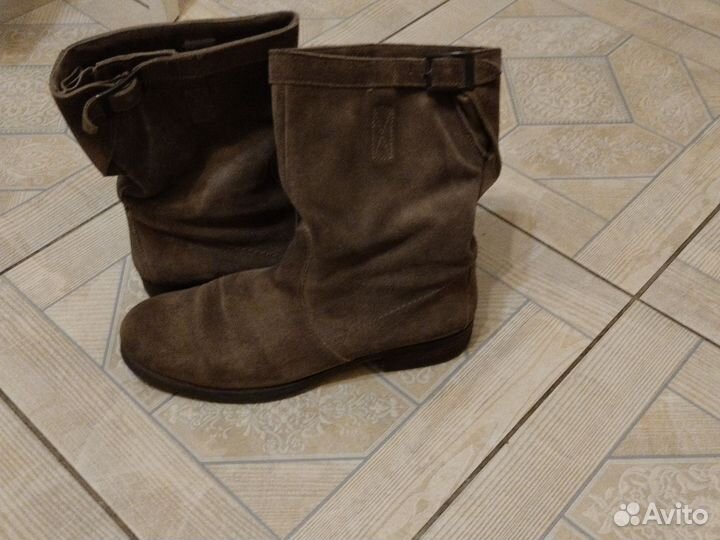 Полусапоги женские ecco 40 размер замшевые