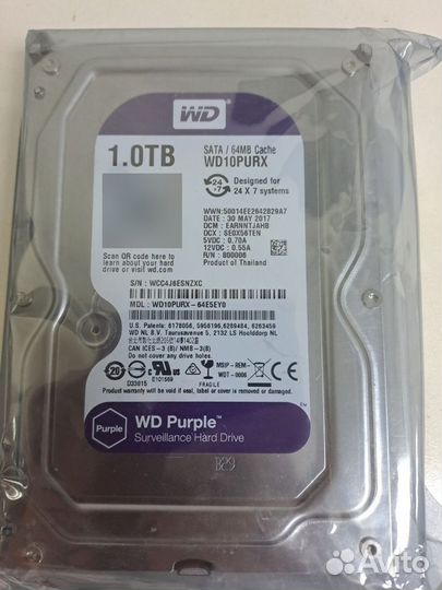 Hdd 1 tb WD Purple 3.5 новый запечатанный