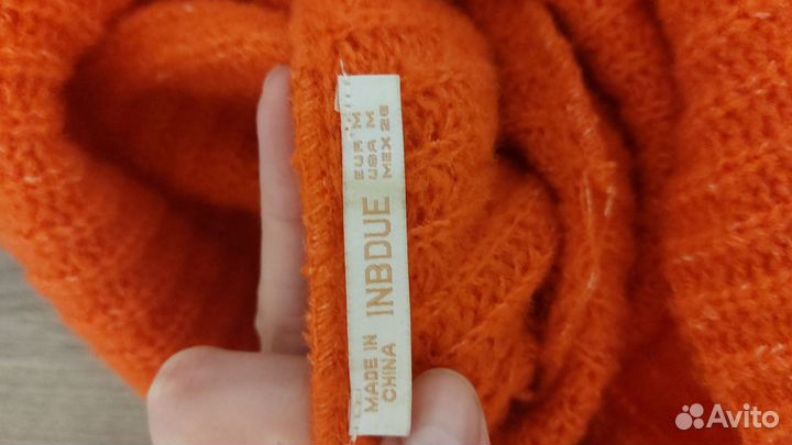 Свитер М L женский оранжевый оверсайз