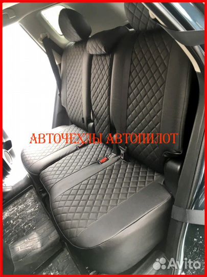 Чехлы Автопилот Opel Antara из экокожи чёрные Ромб