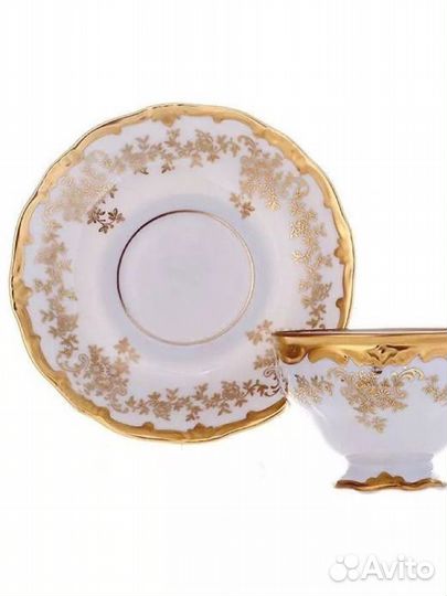 Кофейная пара Weimar Porzellan, Германия, позолота