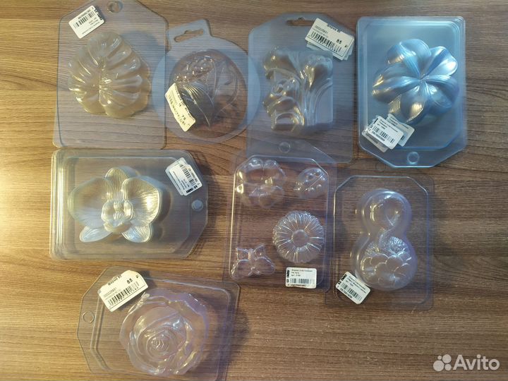 Формы пластиковые для мыла и шоколада, бомбочек