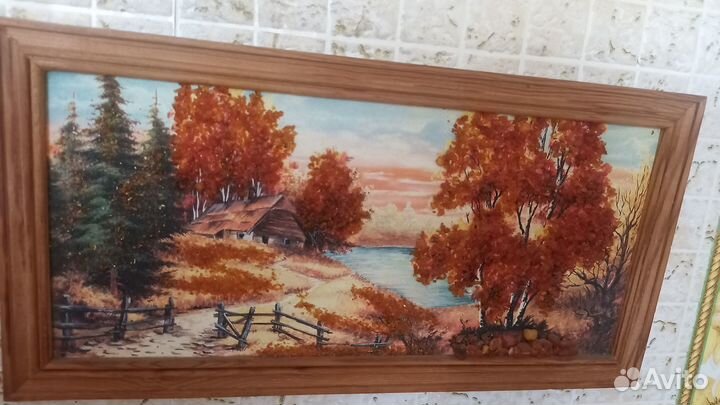 Картины с натуральным янтарем (не крошка)