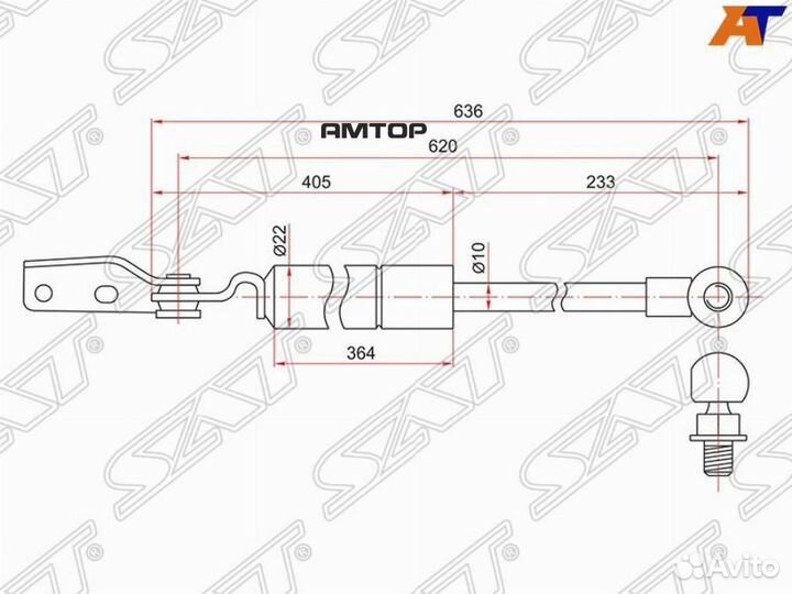 SAT ST-LC626-36-20F Амортизатор крышки багажника m