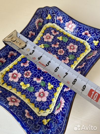 Старинная тарелочка клуазоне