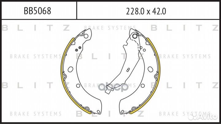 Колодки тормозные барабанные зад прав/лев B