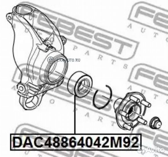 Febest DAC48864042M92 подшипник ступичный задний 48X86X40X42 подходит для land rover range rover evo