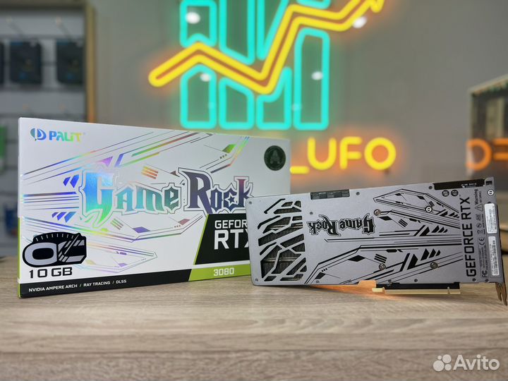 Видеокарта Palit RTX 3080 GameRock LHR с коробкой