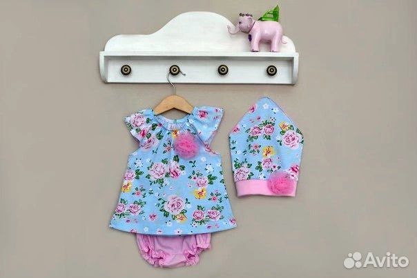 Платье доя девочки,косынка, трусики р.68-86