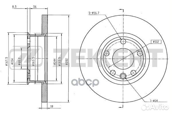 Диск торм. перед. VW Transporter IV 90- bs-5095