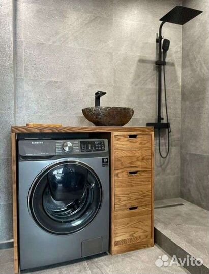 Тумба в ванную с водостойким покрытием из ясеня