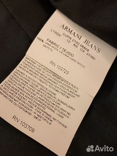 Armani Jeans Новое Пальто Шерсть Оригинал 44-46