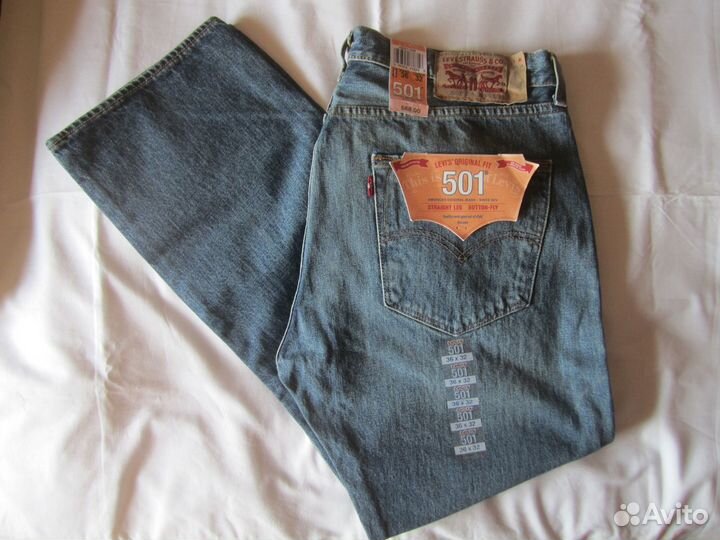 Джинсы Levis 501 W36 L32 из США пошив 2014 года