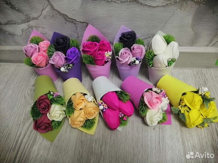 Букет из 7 мыльных роз