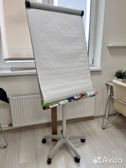 Флипчарт на колесах, мангнитно-маркерная доска