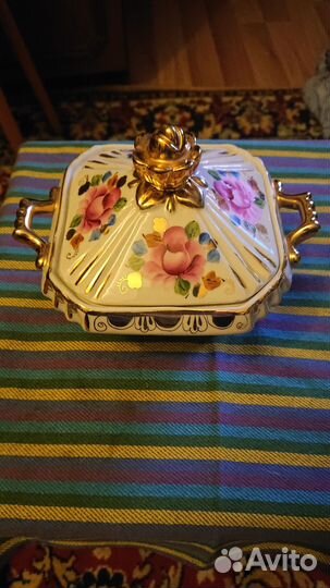 Сахарница розовая гжель